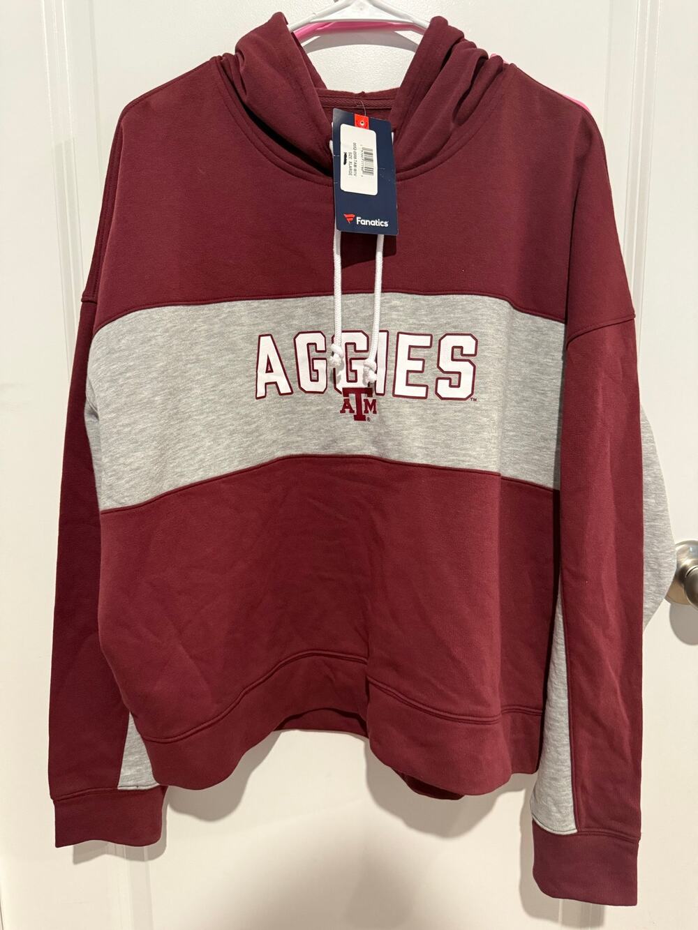 Fanatics Texas A&M Aggies Women’s XL Colorblock Pullover Hoodie NWT